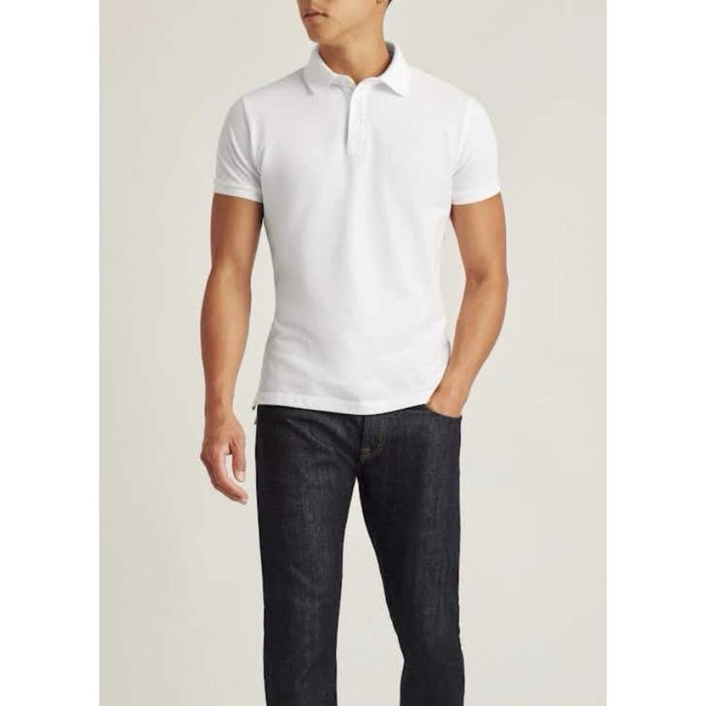 Bonobos Pima Cotton Polo T-shirt Y2K Collar Men White Large A006293